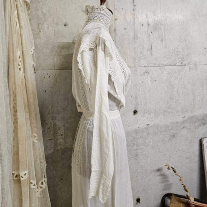 Euro antique Victorian Cotton Dress White