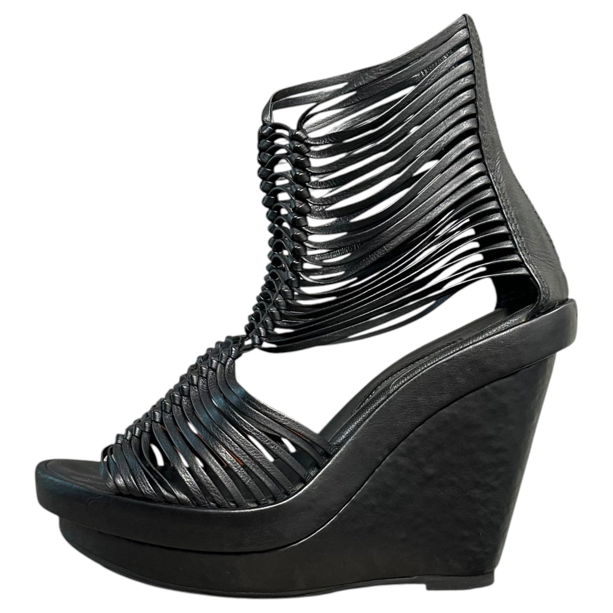 ANN DEMEULEMEESTER 12SS Wedge Sole Leather Sandals Size 37