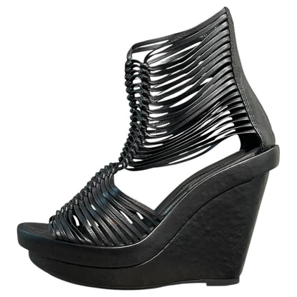 ANN DEMEULEMEESTER 12SS Wedge Sole Leather Sandals Size 37
