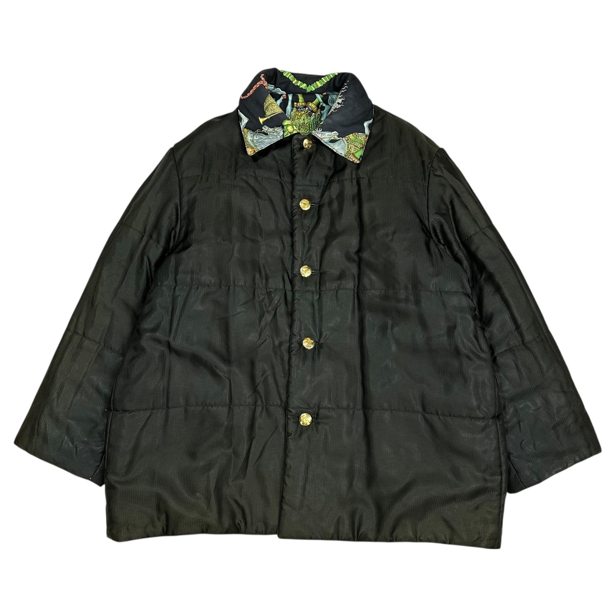 HERMES 90s Vintage "Les Fetes du Roi Silk Jacket Size 42