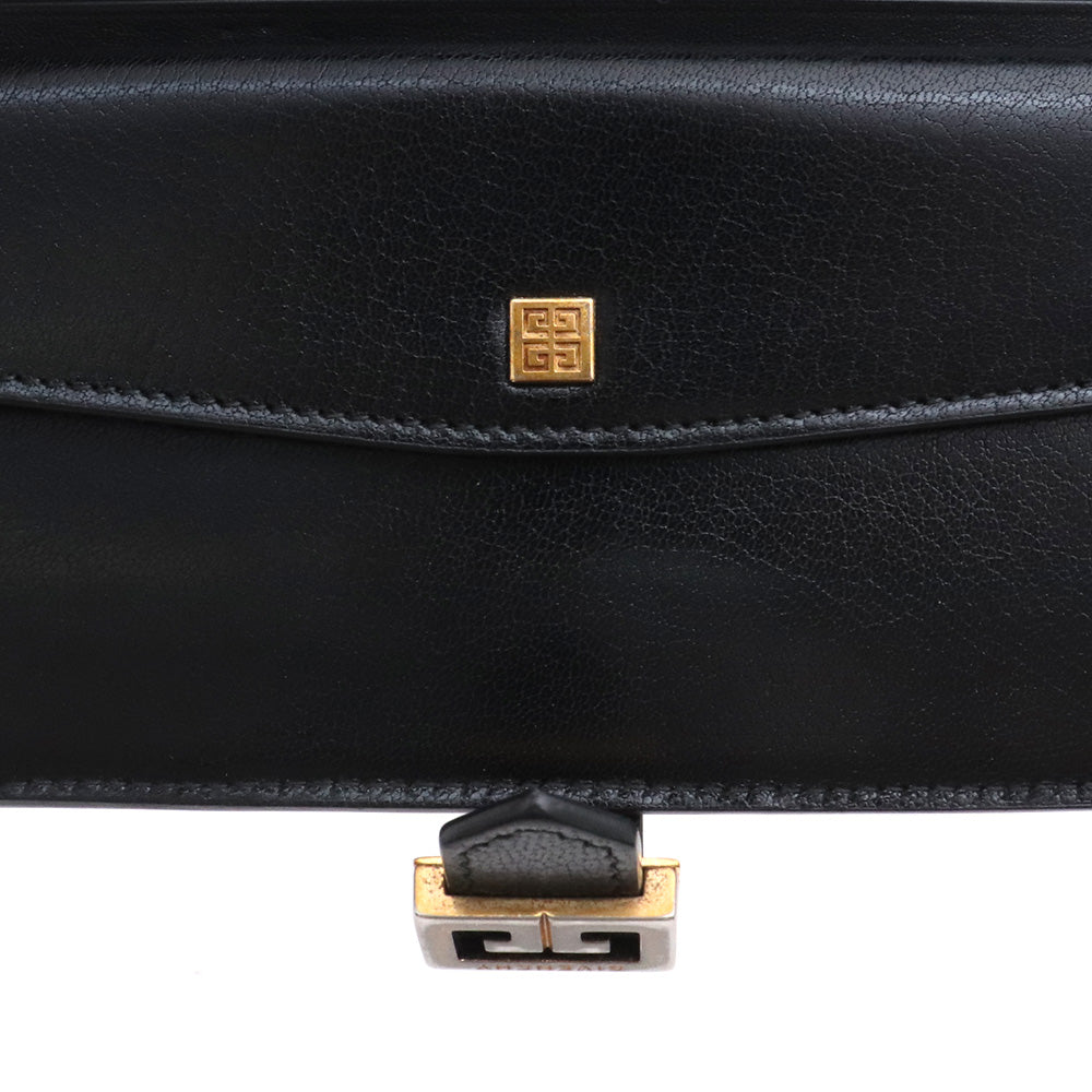 GIVENCHY Diamond Quilted Leather GV3 Wallet Black Size F
