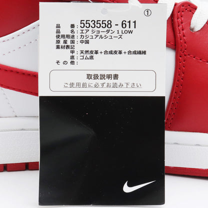 Nike Air Jordan 1 Low Gym Red/White Sneakers Size 28cm