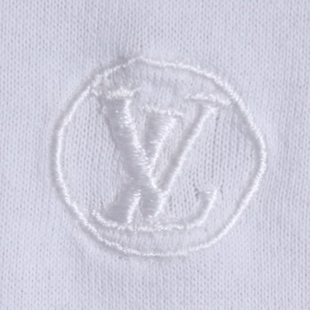 LOUIS VUITTON Circle Logo Cotton T-Shirt White Size L