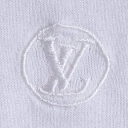 LOUIS VUITTON Circle Logo Cotton T-Shirt White Size L