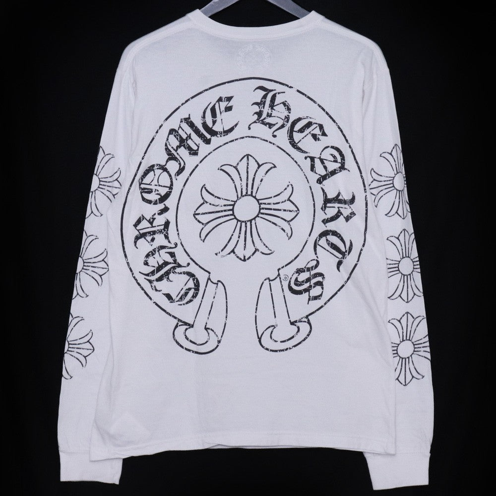 CHROME HEARTS OLD CH Plus Horseshoe T-Shirt White Size M