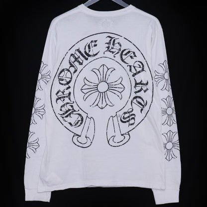 CHROME HEARTS OLD CH Plus Horseshoe T-Shirt White Size M