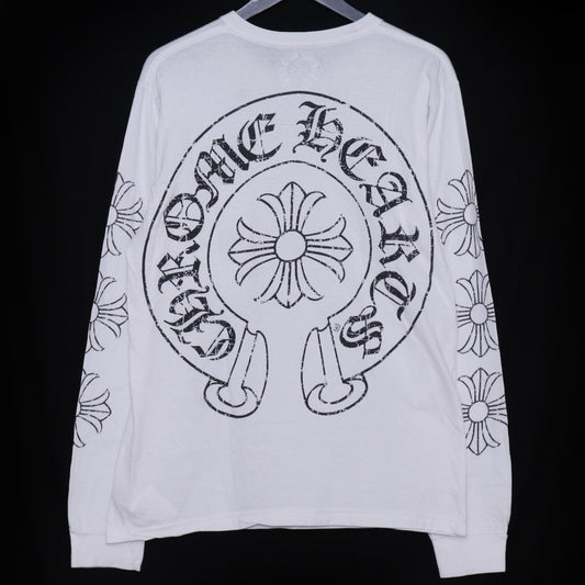 CHROME HEARTS OLD CH Plus Horseshoe T-Shirt White Size M