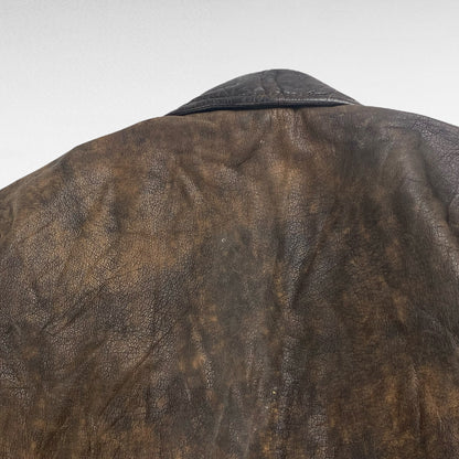 USED Brown Genuine Leather Double Rider Studs Size M