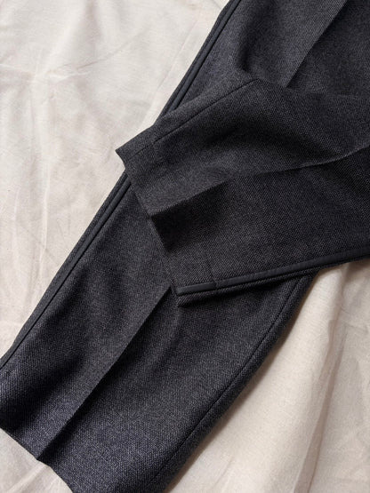 Dior HOMME AW15 Wool Trousers Leather Piping Grey Size 46