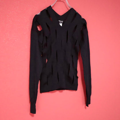 Comme des Garcons Junya Watanabe V-Neck Hole Knit Size S