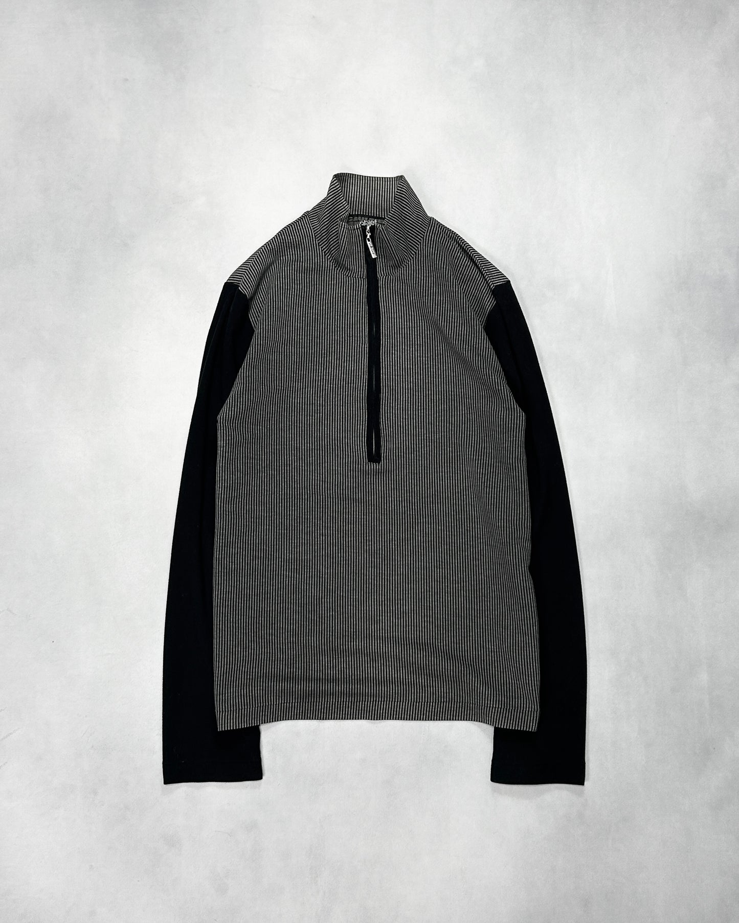 GAULTIER HOMME object Paneled Ribbed Top Black Size FREE
