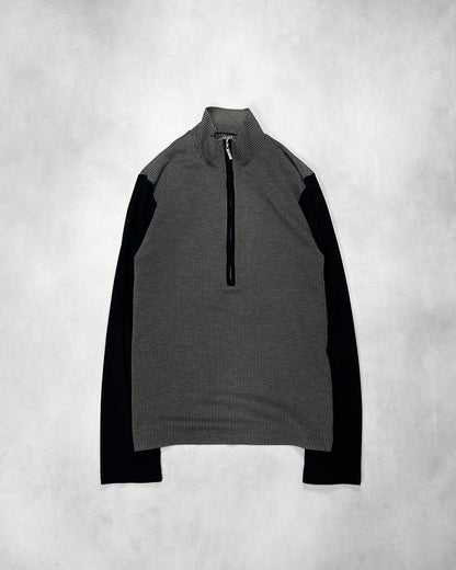 GAULTIER HOMME object Paneled Ribbed Top Black Size FREE