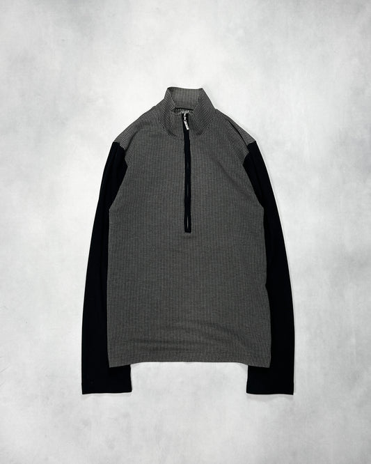 GAULTIER HOMME object Paneled Ribbed Top Black Size FREE