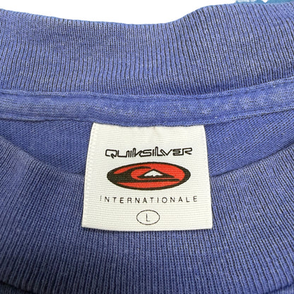 Quiksilver 90s Big Logo Vintage T-Shirt Silver Size L