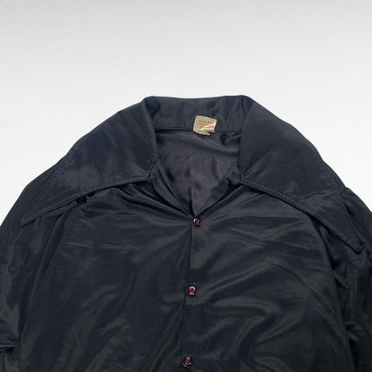 Flair Open Collar Long Sleeve Shirt Black Size L