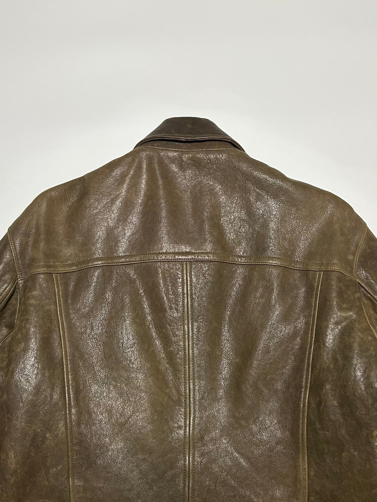 Dolce & Gabbana D&G 2000s Leather Trucker Jacket Dark