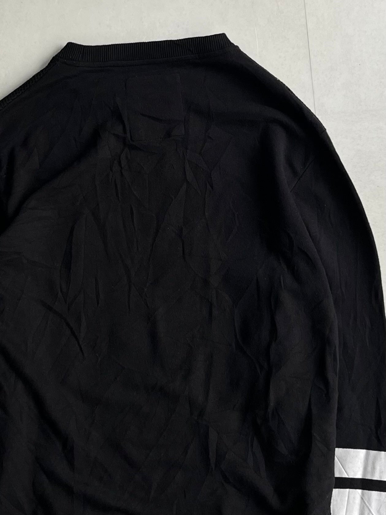 Vintage Black Mesh Cotton Blend Sleeve Shirt Size M