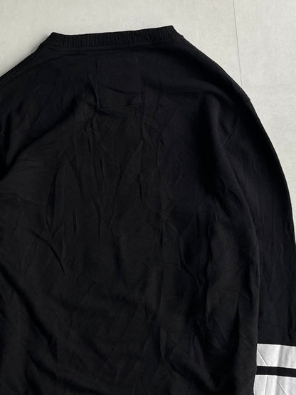 Vintage Black Mesh Cotton Blend Sleeve Shirt Size M