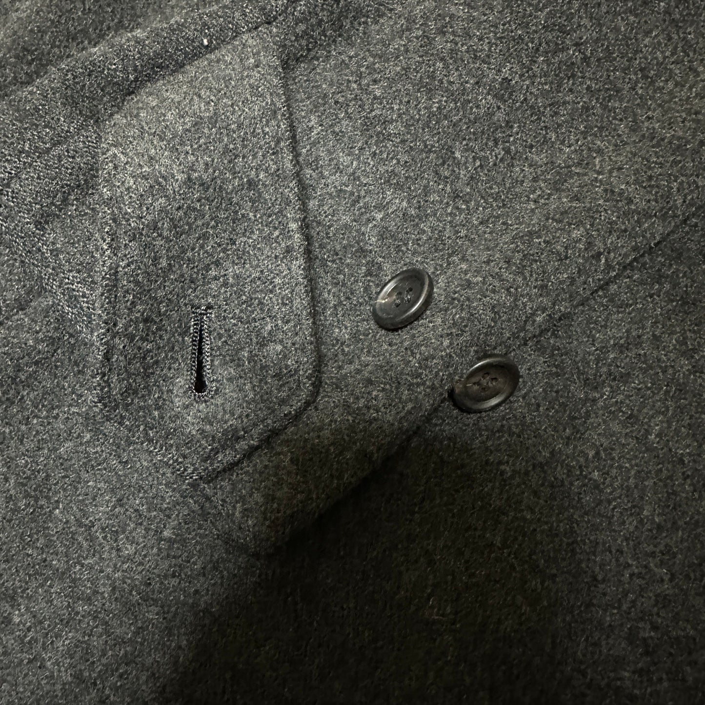 Y's Dark Gray Cashmere Blend Wool Long Coat