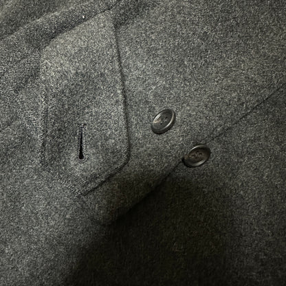 Y's Dark Gray Cashmere Blend Wool Long Coat