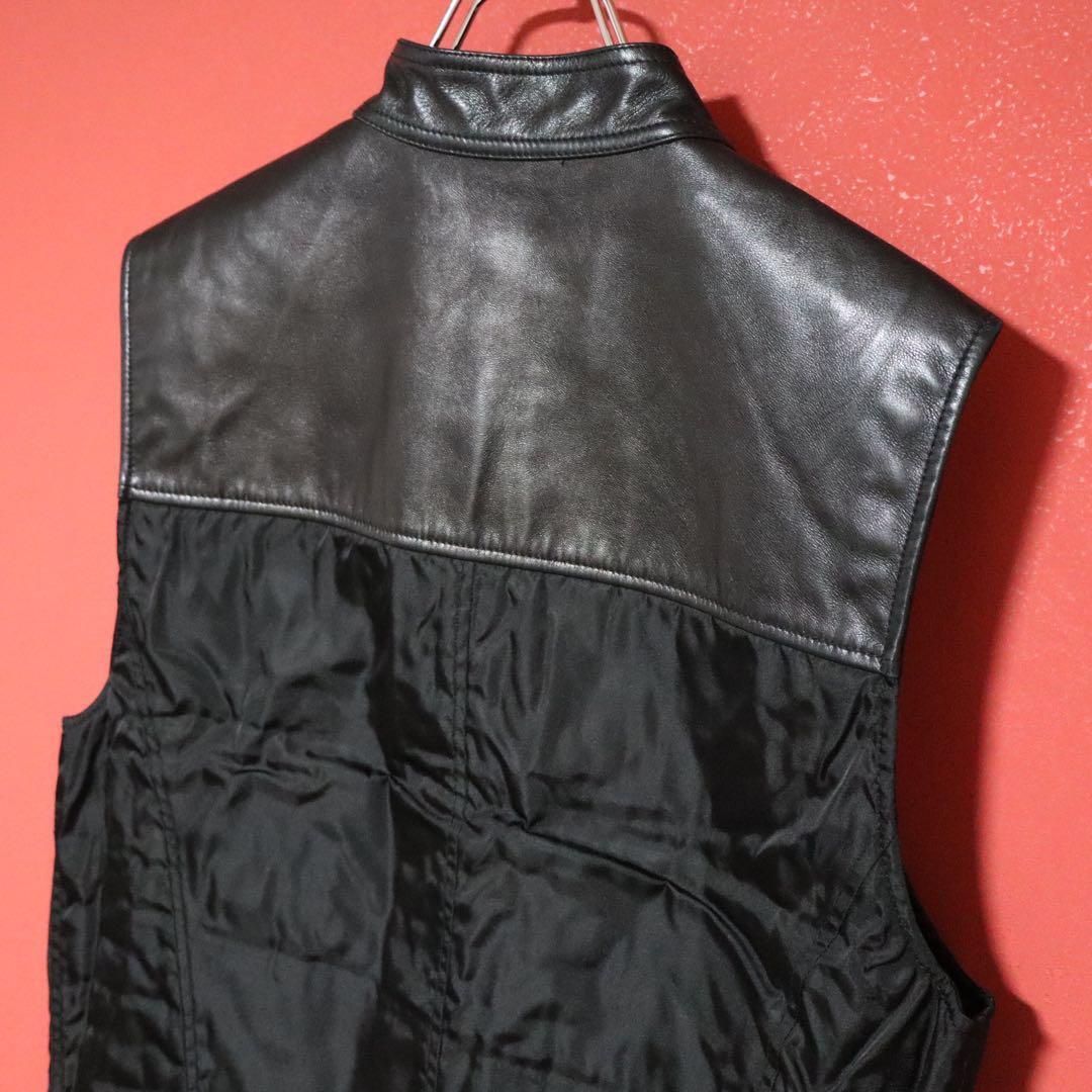 Prada Archive Leather Nylon Docking Vest Black Size S
