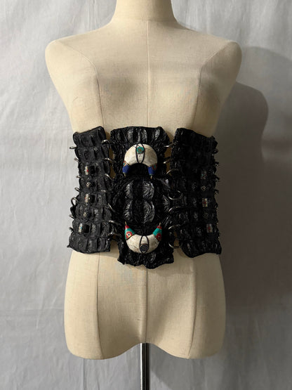 1vfudie Indian Crocodile Leather Corset Size FREE