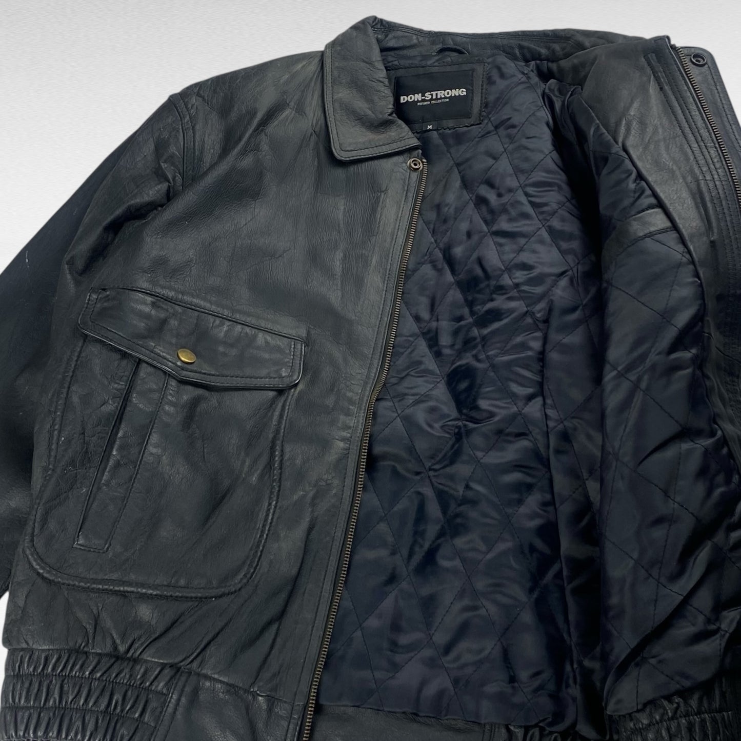 DON-STRONG Leather Jacket Black Size M