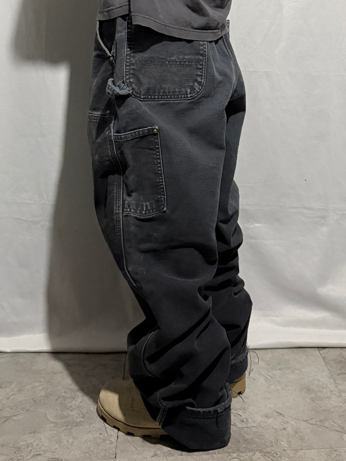 Vintage Carhartt Faded Black Double Knee Work Pants