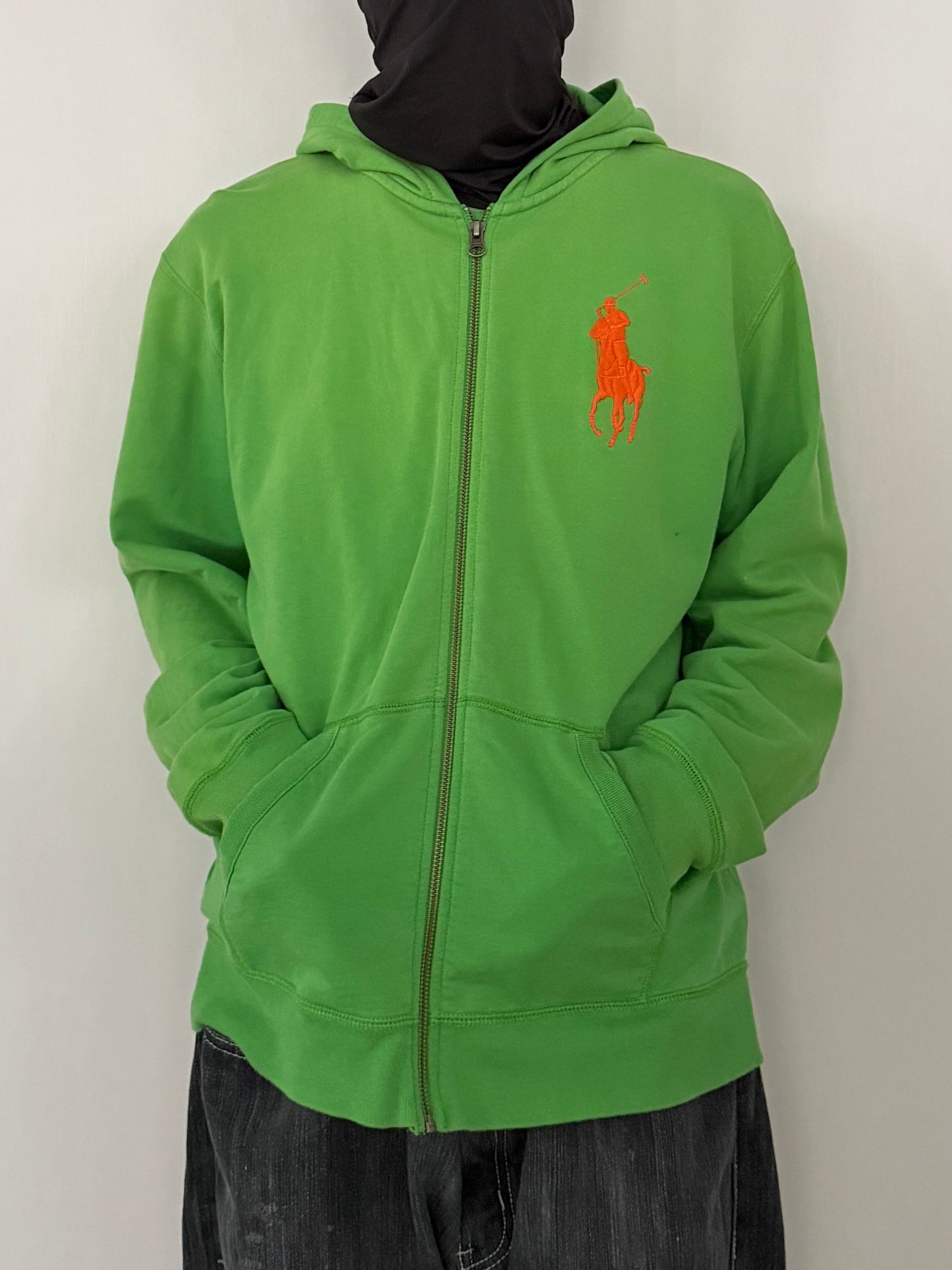 Polo Ralph Lauren Green Big Pony Zip Hoodie Size XL