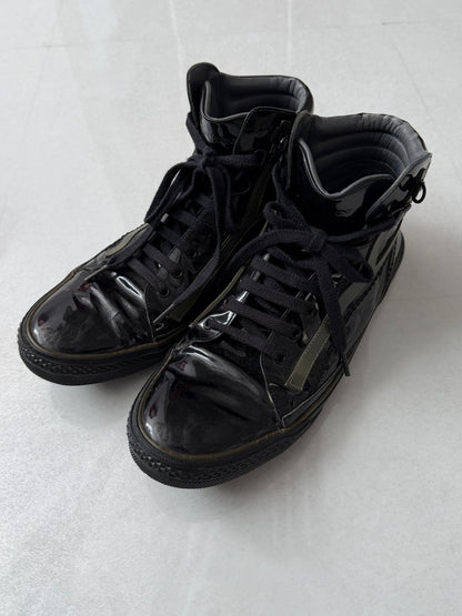 Saint Laurent Paris black Enamel Sneakers Size EU 42