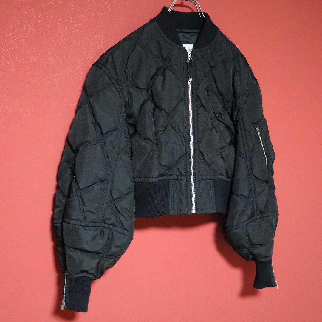 Toga Pulla 24AW Black Quilted Short Down Jacket Size S