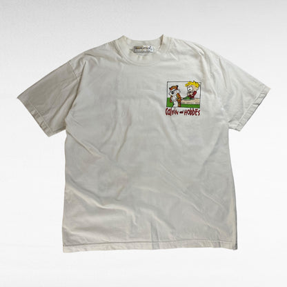 SHARK ATTACK 90s Calvin & Hobbes Cartoon T-Shirt Size L