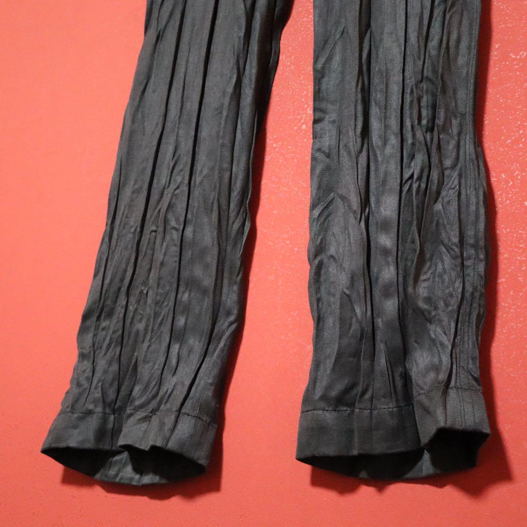 Issey Miyake 06AW Black Crinkle Pleats Studs Pants Size S