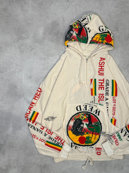 LA TRENZZ 00s Cotton Rasta Anorak White Size XL