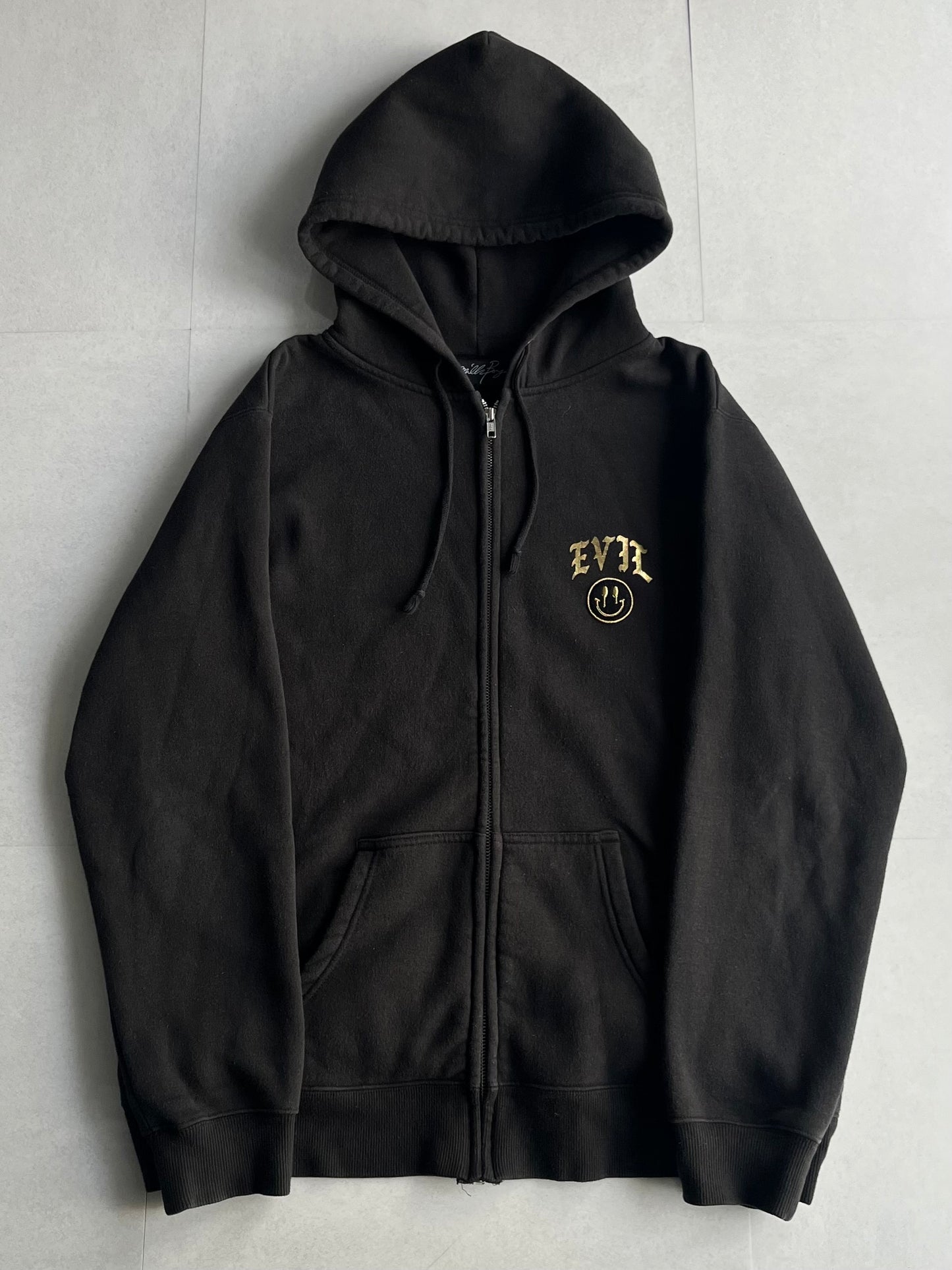 Vintage Milkboy Message Black Zip Hoodie Size XL