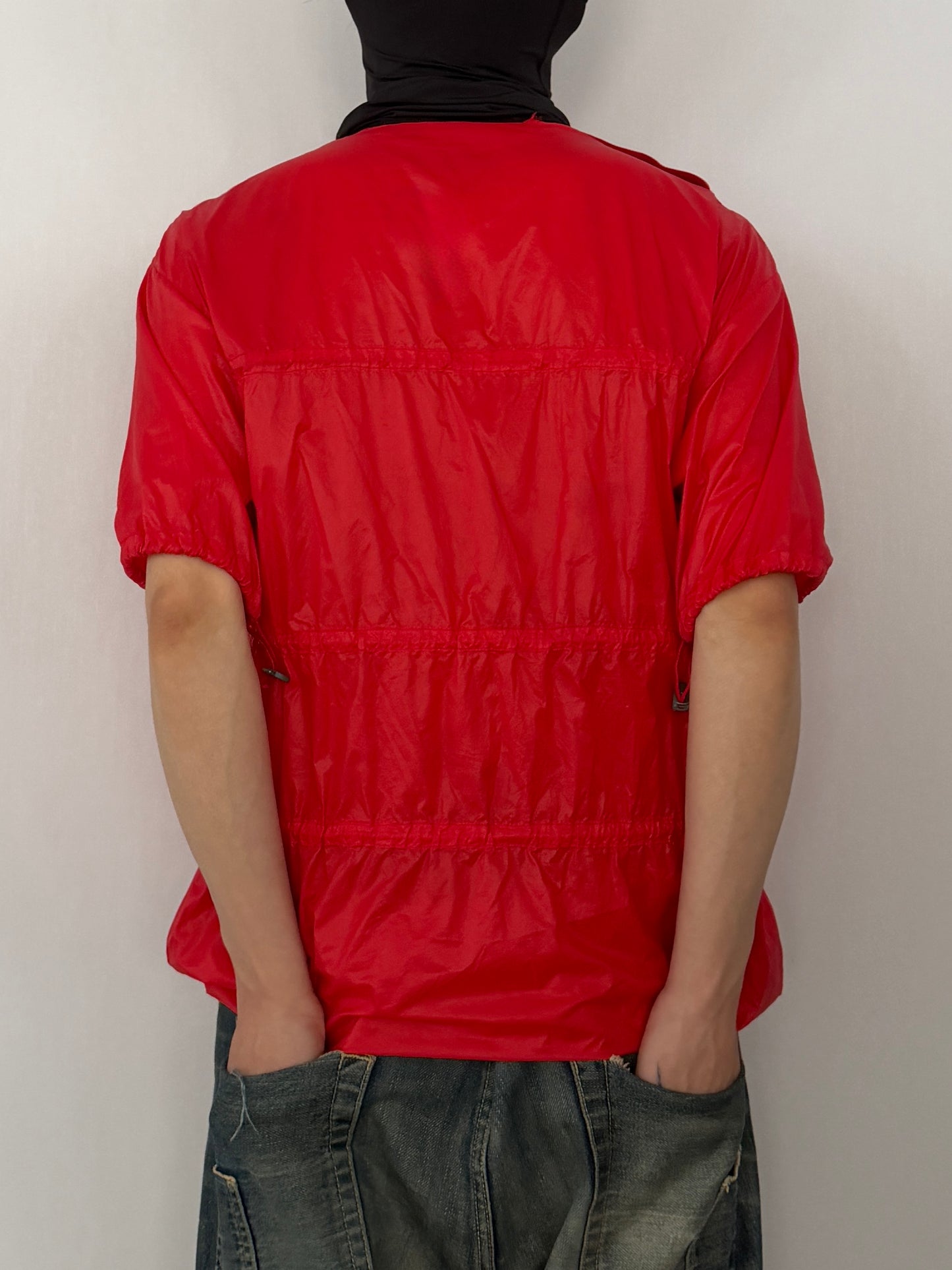 Raf Simons Red Nylon Long Sleeve Tee (08ss) Size 44