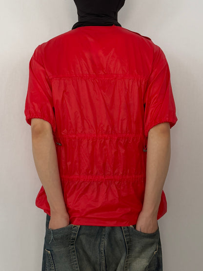 Raf Simons Red Nylon Long Sleeve Tee (08ss) Size 44