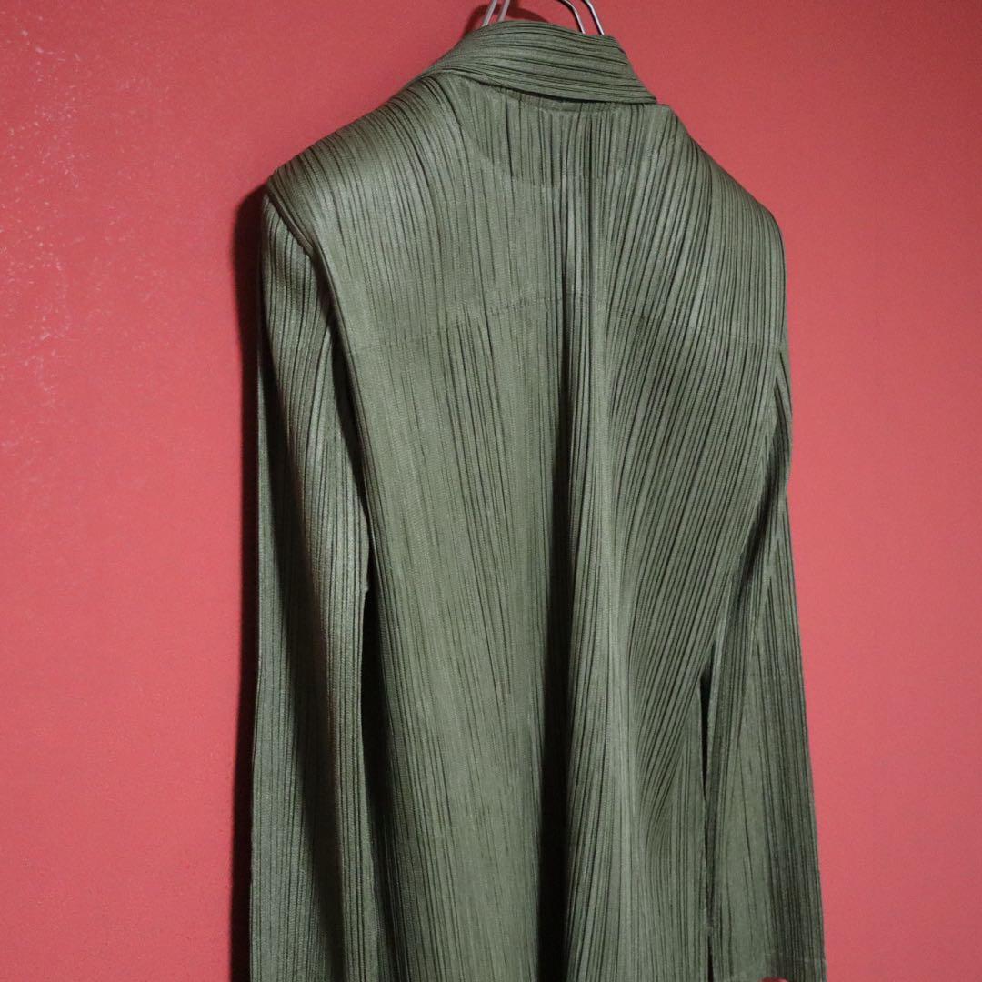 PLEATS PLEASE 08AW Pleated Tailored Blazer Green Size 3