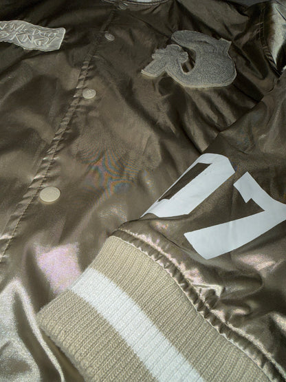 Stussy Authentic Gear '07 Satin Varsity Jacket Gold Size L