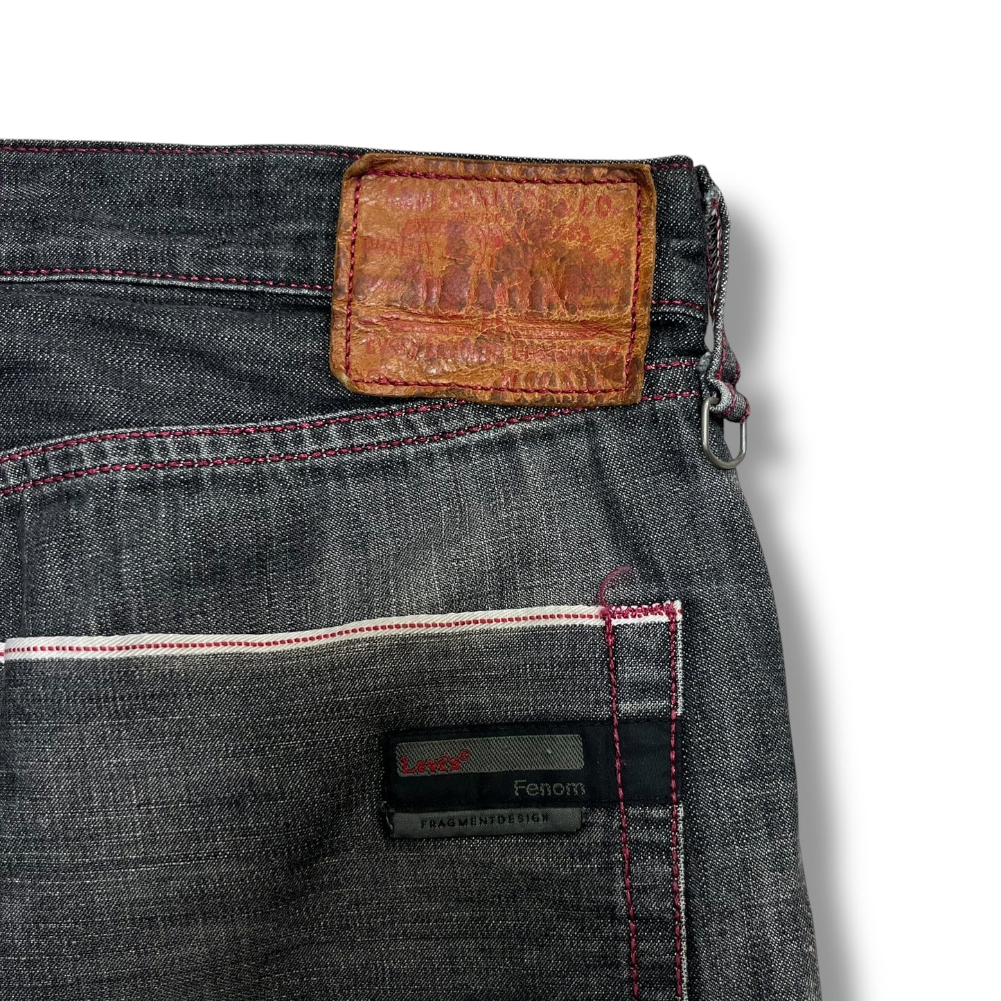 Fragment Design 00s Levi's Fenom Black Pink D-Ring Jeans