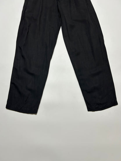 CLOSED M.F. Girbaud 80s Pleated Viscose Pants Black Size 46