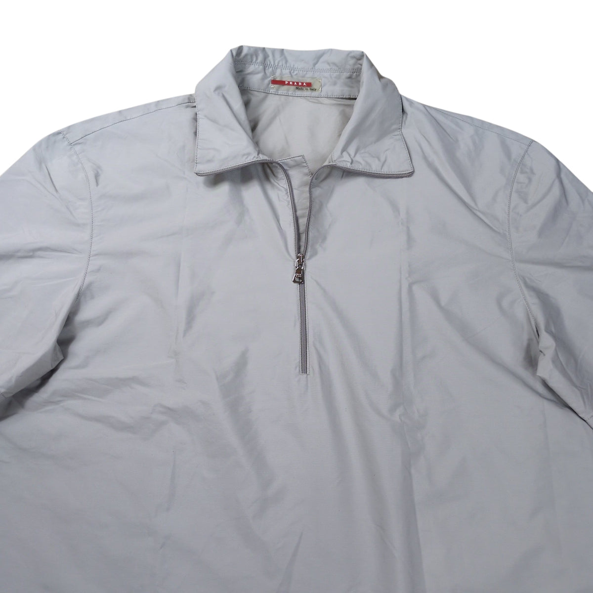 PRADA SPORT 1990s Half Zip High Neck Nylon Shirt Gray Size S