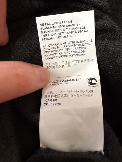 DOLCE & GABBANA 2010s Cashmere V-Neck Grey Black Size M