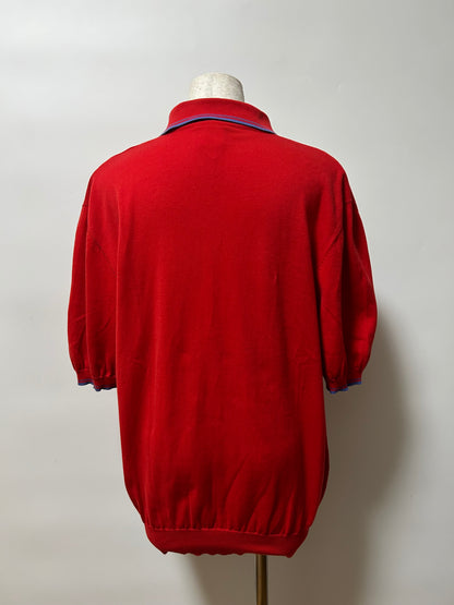 GIANNI VERSACE 1990s Red Cotton Polo Shirt