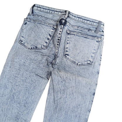 HELMUT LANG Blue Chemical Wash Side Zip Skinny Denim Size 26