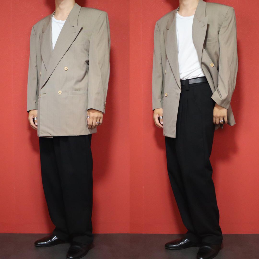 Gianni Versace 80s DB Striped Beige Jacket Size 46