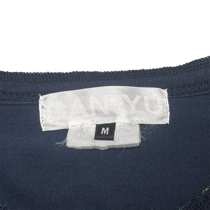 GANRYU 15SS Check Cotton Henley T-Shirt Size M