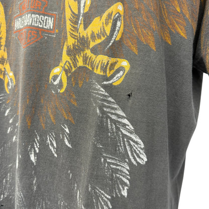 HARLEY-DAVIDSON 80s 3D Eagle All Over Print T-Shirt Size XL