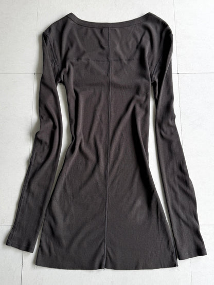 addaptation Ribbed Deep V-Neck Long Sleeve