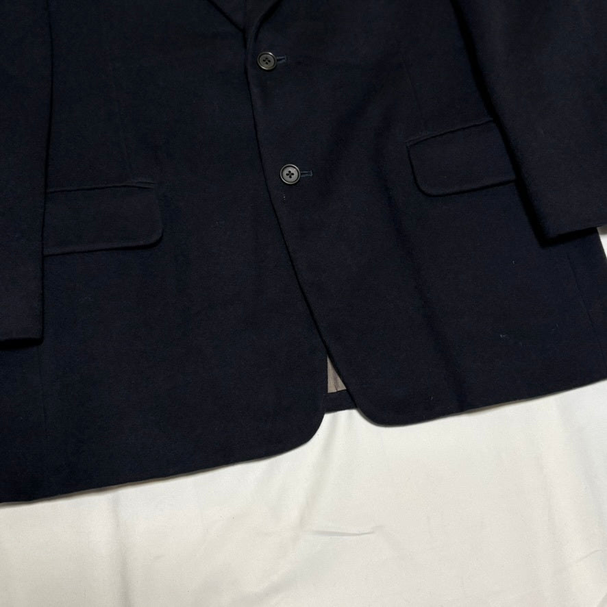 Burberrys 90s Navy Wool Melton Tailored Jacket